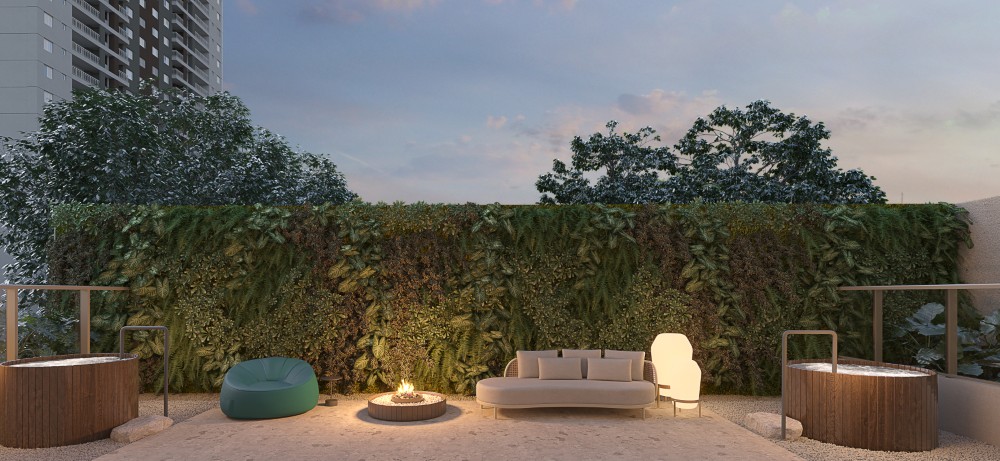 Spa externo com ofurô